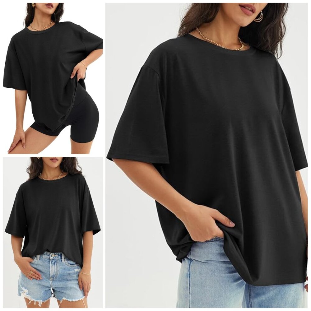 Women's Oversized T Shirts Loose Fit Crewneck Short Sleeve Summer Top